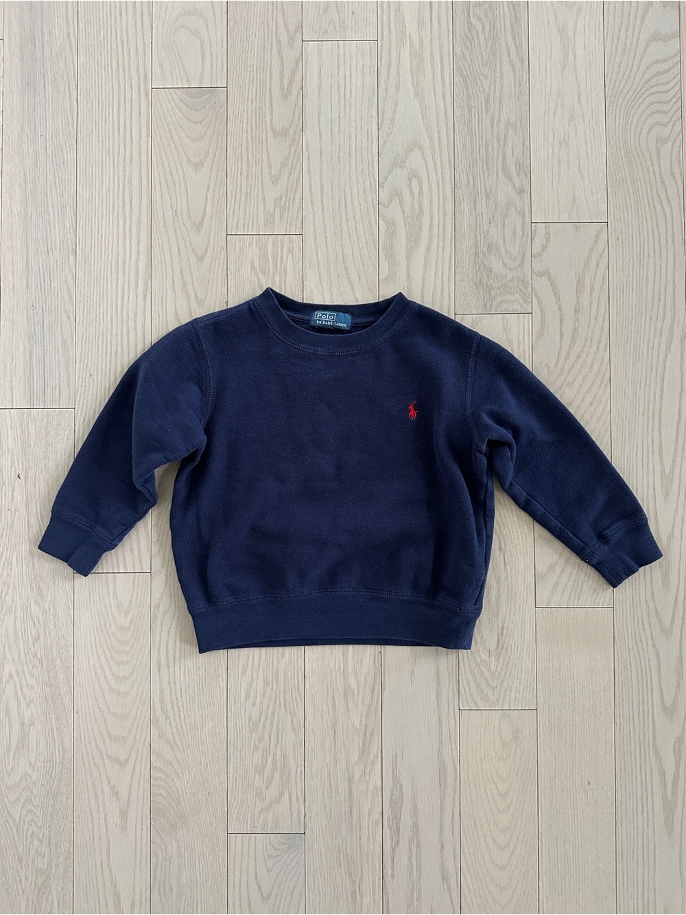 ☀️ Baby Boy Ralph Lauren Navy Sweatshirt with Red Pony Logo Size 12-18 months